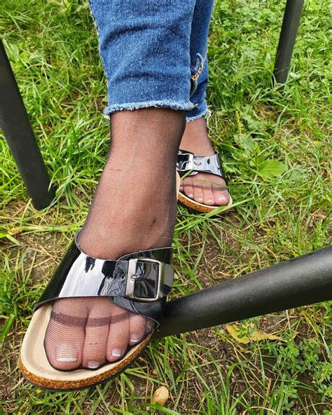 Pantyhose Heels, Stockings Heels, Black Pantyhose, Dr Scholls Sandals, Wooden Sandals, Bald ...