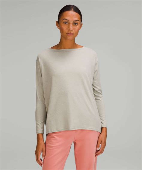 Lululemon Back in Action Long Sleeve Shirt *Nulu - Heathered Raw Linen ...
