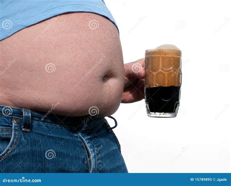 Man With A Beer Belly Eating Pizza Stock Photo | CartoonDealer.com ...