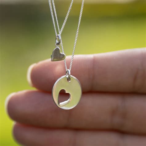 Mother and Daughter Heart Necklace Set (Sterling Silver or Gold Dipped