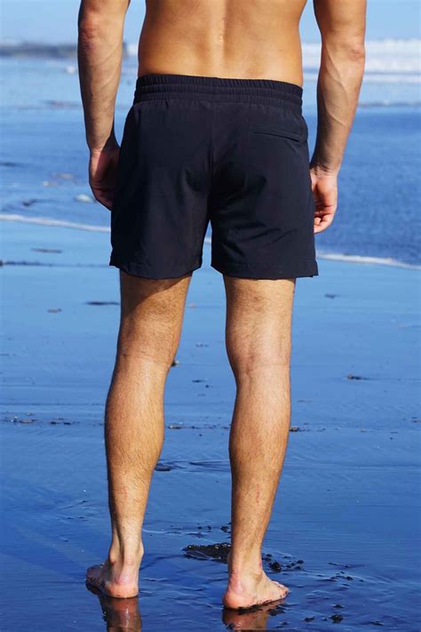 Serengeti Mens Black Swim Trunks | Recycled Nylon | Ekoluxe