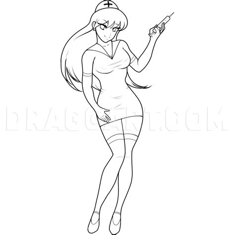 How To Draw A Nurse, Drawing, Step by Step, by Dawn - DragoArt