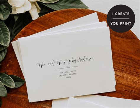 Envelope Address Template, Guest Addressing for Save the Date, Digital ...