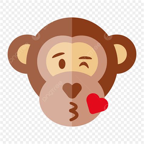 Blow A Kiss Clipart Hd PNG, Monkey Emoji With A Blowing Kiss Expression ...