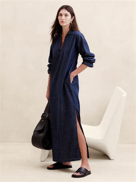 Cruz Denim Maxi Dress | Banana Republic
