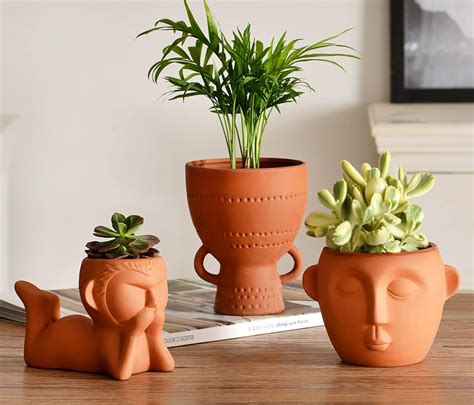 Amazon.com : Dheureka Terracotta Pots, Clay Pots for Plants, Ceramic ...