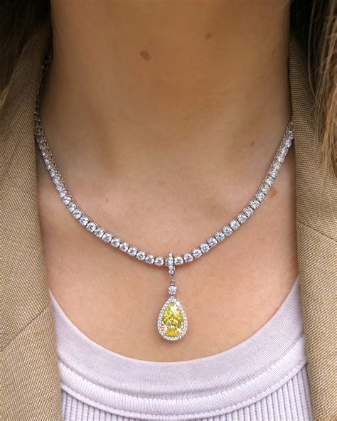 Diamond Tennis Necklace | Detachable Drop – Ascot Diamonds