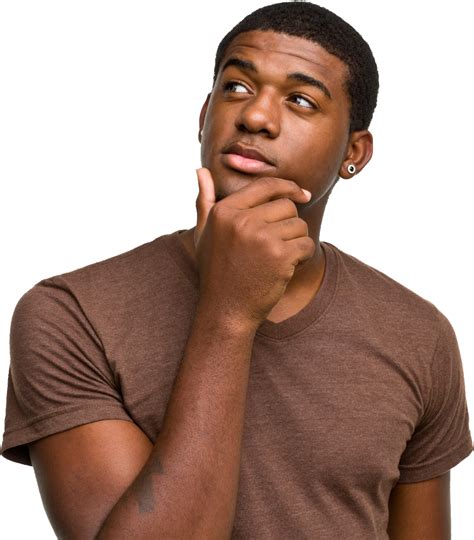 Thinking Man PNG Image | Thinking man, African american men, African ...