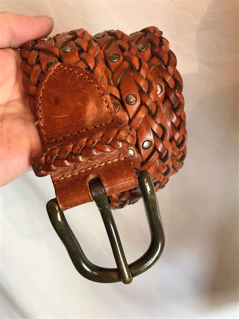 90’s Braided Leather Belt~ DKNY Boho Hipster Stylish Women’s Brown ...