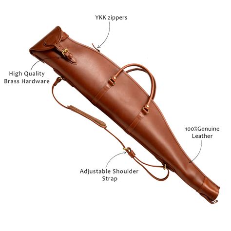 Premium Brown Leather Rifle Case With Secure Buckle Closure