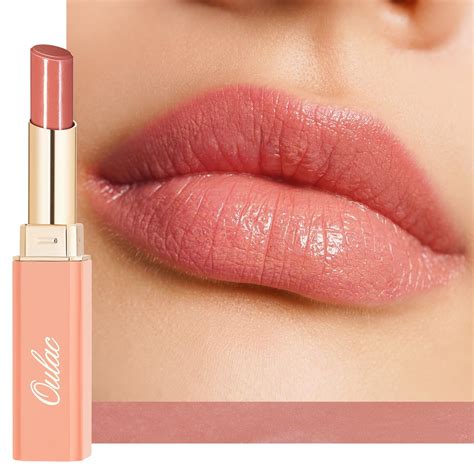 Amazon.com : Oulac Moisturizing Shine Pink Peach Lipstick for Women - 2 in 1 Pink Peach Glossy ...