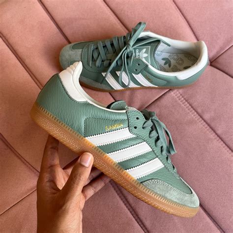 Adidas Samba in Silver Green/Chalk White - Effortless Style