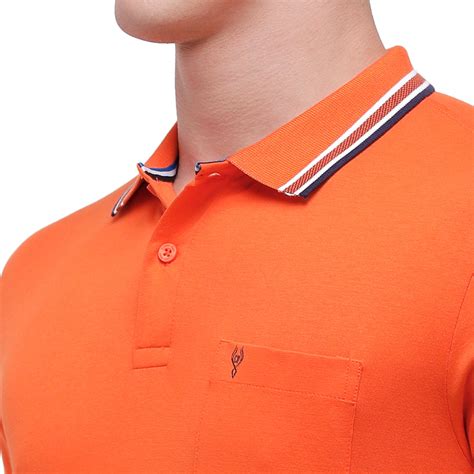 Classic polo Men's Orange Sporty Polo Half Sleeve Slim Fit T-Shirt ...