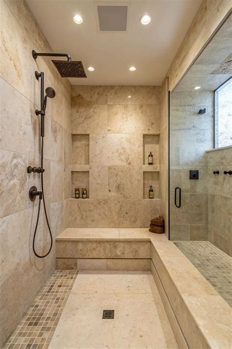 26+ Charming Rustic Travertine Bathroom Ideas