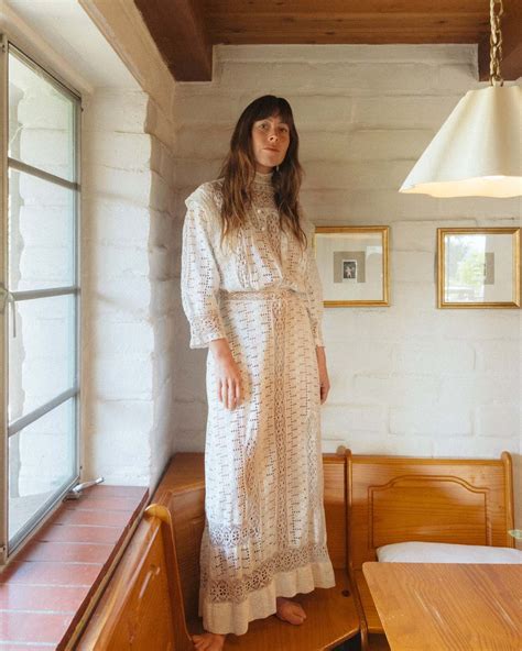 Edwardian Eyelet Floral Lace Wedding Dress - White | Garmentory