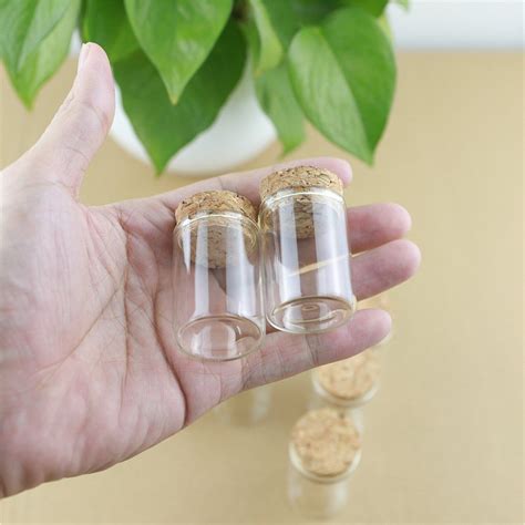 12pcs/lot 15ml 30*40mm Small Glass vial Bottle Test Tube With Cork Mini ...