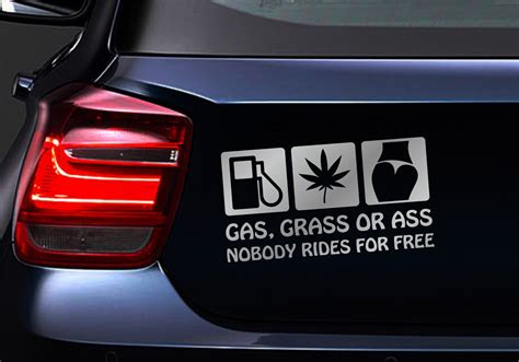 Gas Grass or Ass Nobody Rides for Free Vinyl Decal Sticker - Etsy