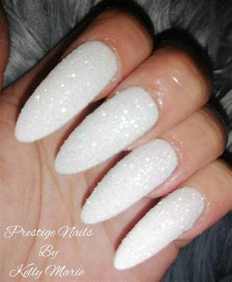 White Glitter Nails