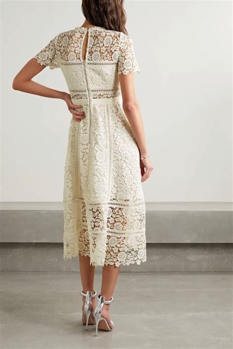 Rent Self Portrait White Dress | By Rotation | Lace midi dress, Dress ...