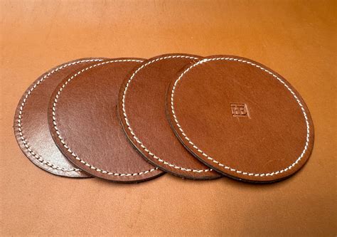Leather Drink Coasters – Set of 4 – Henry Eckert Artisan Handmade