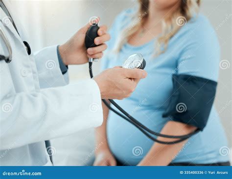 Hospital, Pregnant Woman and Doctor with Checkup for Blood Pressure ...