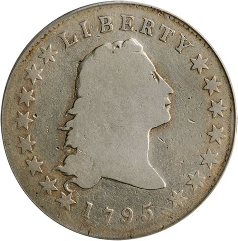 1795 Flowing Hair Silver Dollar. BB-21, B-1. Rarity-2. Two Leaves ...