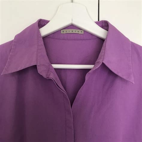 Purple Fitted Y2K 90s Vintage Shirt 💜 Stretch... - Depop
