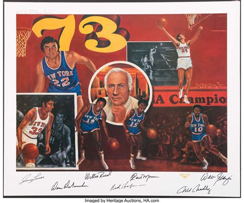 1973 New York Knicks Team Signed World Champions Lithograph.... | Lot ...
