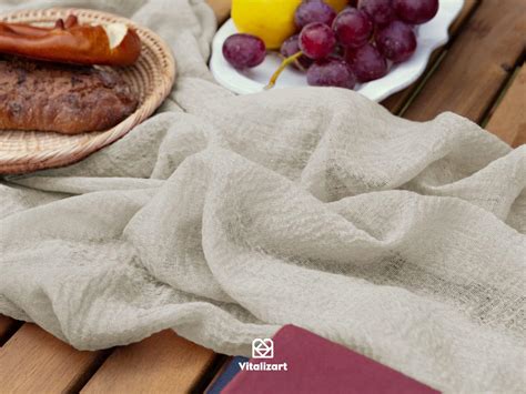 Vitalizart Camino de mesa de estopilla de 10 pies, mantel bohemio de tela de queso nude, 35 x ...