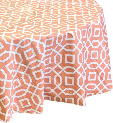Serafina Home Summer Flannel Back Vinyl Tablecloths: Orange White ...