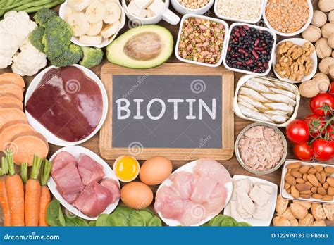 Biotin Food Sources, Top View Stock Photo - Image of eggs, biotin: 122979130
