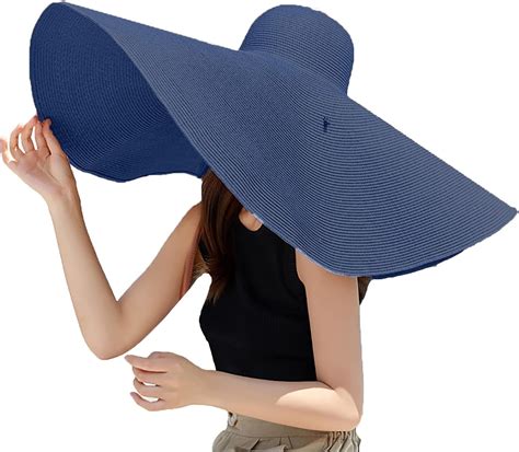SikaFu Oversized Beach Straw Hats for Women Extra Large Wide Brim Beach ...
