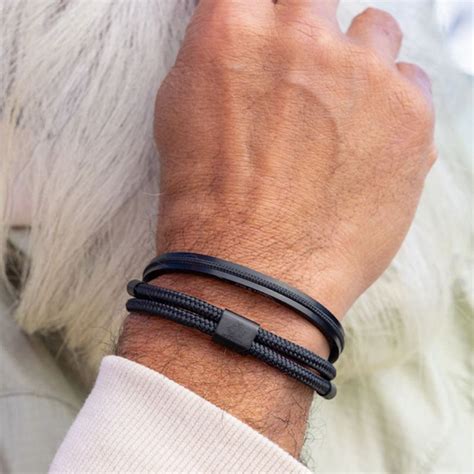 Pig & Hen UK | Navarch 6mm Bracelet | Men's Steel Bracelet | Black - WildBounds