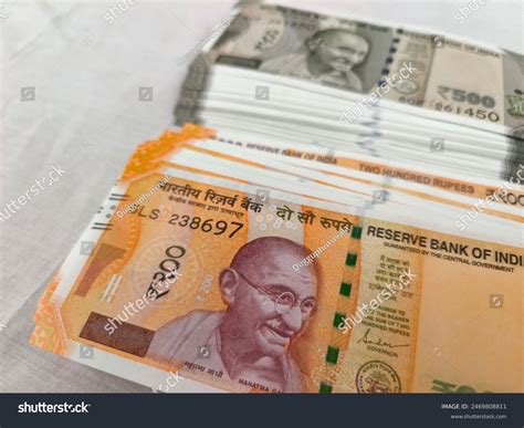 Indian Currency Notes Rupees 200 500 Stock Photo 2469808811 | Shutterstock