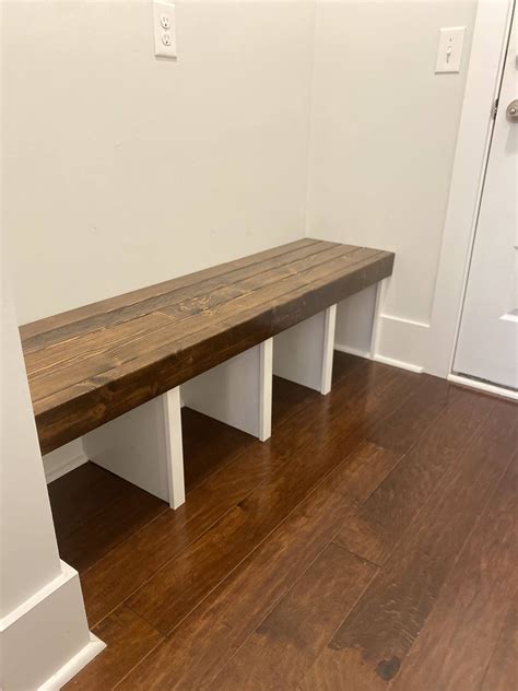How to make a custom built-in mudroom bench | Diy entryway bench ...