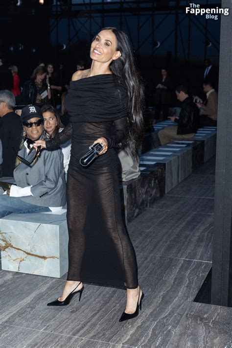 Demi Moore Flashes Her Nude Tit at the Saint Laurent Show in Paris (40 ...