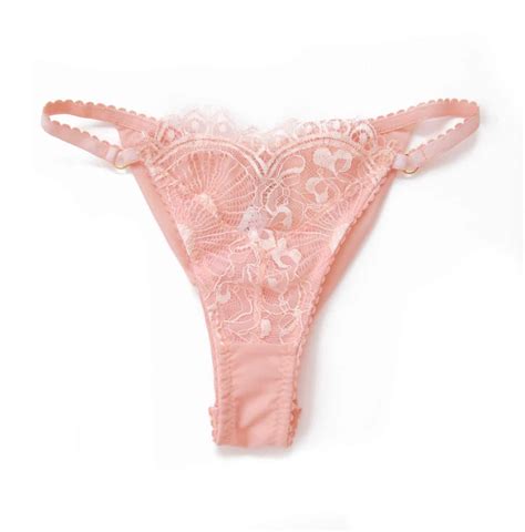 Powder pink Lace Thong panties - Marianna Giordana Paris