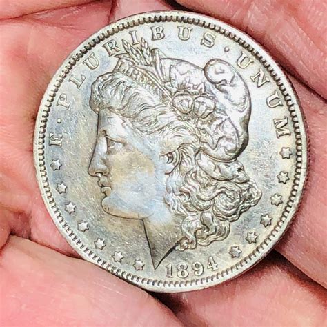 1894 Morgan Silver Dollar Philadelphia Nice Strike Slight Rainbow ...