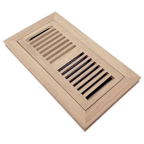 Homewell Red Oak Wood Flush Mount Floor Register, 4x10 inch with Damper ...