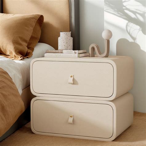 Latitude Run® 19.7-inch Italian light luxury double drawer solid wood ...