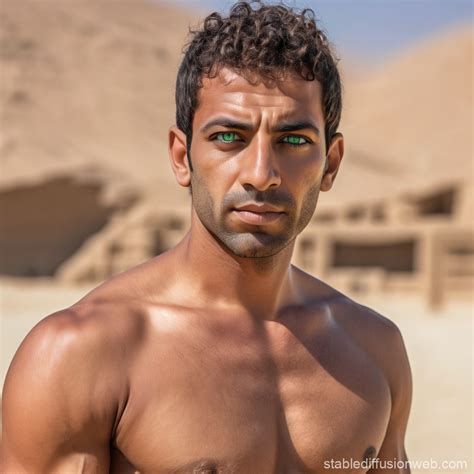 Egyptian Man With Green Eyes | Stable Diffusion Online
