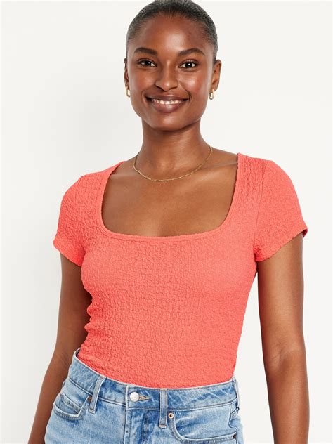 Fitted Square-Neck T-Shirt | Old Navy