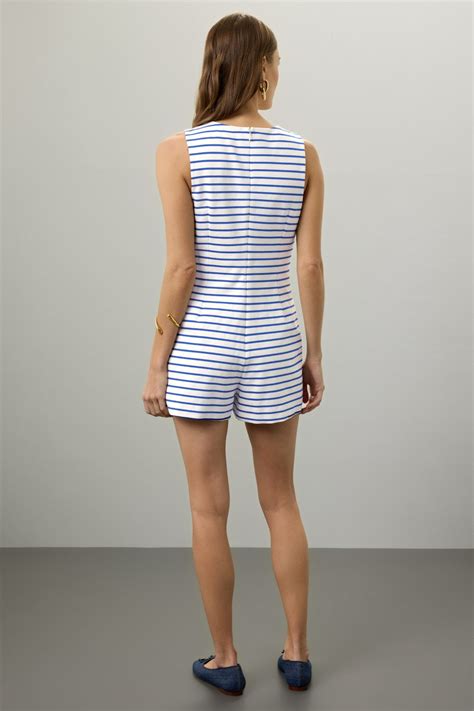 Stripe Knit Romper by English Factory | Rent the Runway