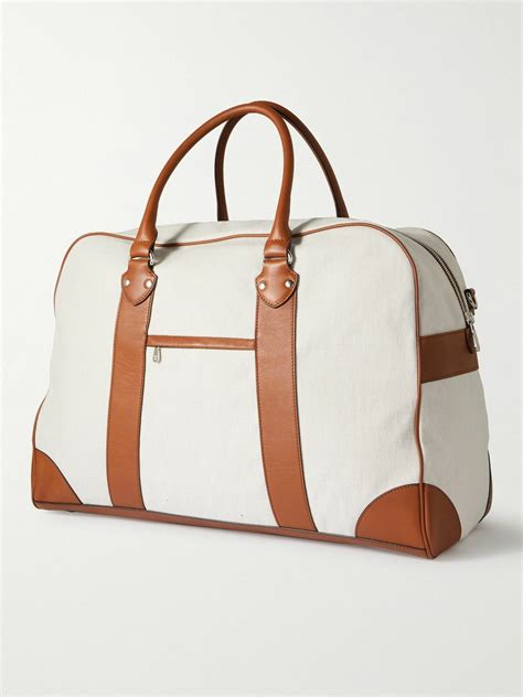Brunello Cucinelli - Borsa Leather-Trimmed Canvas Weekend Bag Brunello ...