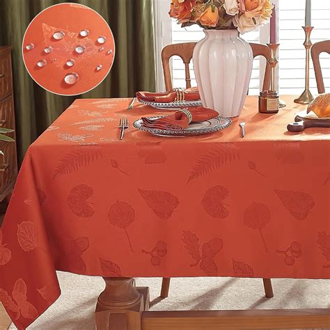 SASTYBALE Autumn Tablecloth Rectangle, Jacquard Heavy Duty Table Cloth ...