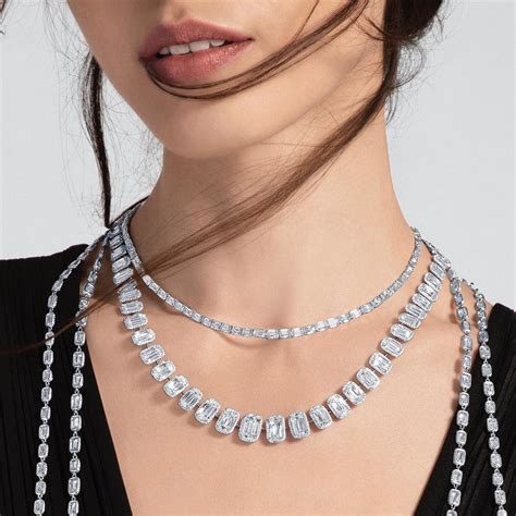 Emerald Cut White Sapphire Statement Necklace | SayaBling Jewelry