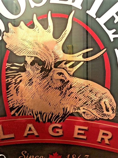 MOOSEHEAD LAGER BEER GIANT WOOD FRAMED MIRROR BAR PUB BARBACK SIGN 33 ...