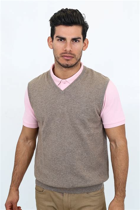Men's Cashmere V-Neck Vests | Pine Cashmere