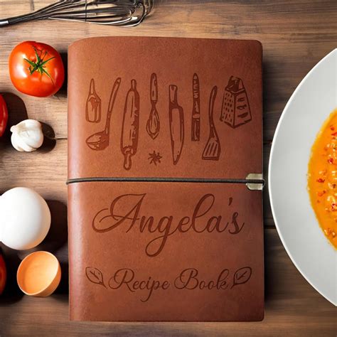 Amazon.com: Personalized Blank Recipe Book Binder, Custom Leather ...