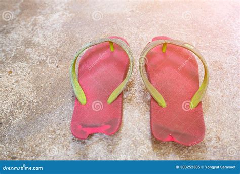 Old and Worn Shoe are Placed on Concrete Floors Stock Image - Image of ...